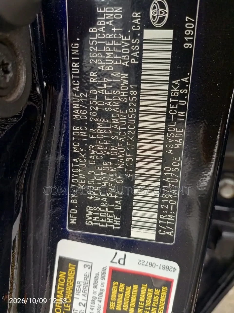 Toyota Camry XLE 4dr Sedan (2.5L 4cyl 6A) 2013 Black