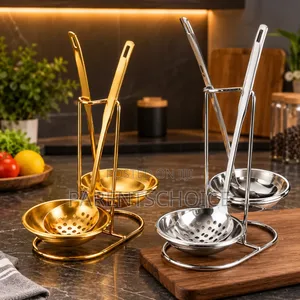 Double Portable Spoon Rest Holder, Soup Ladles Holders for Food -1pc