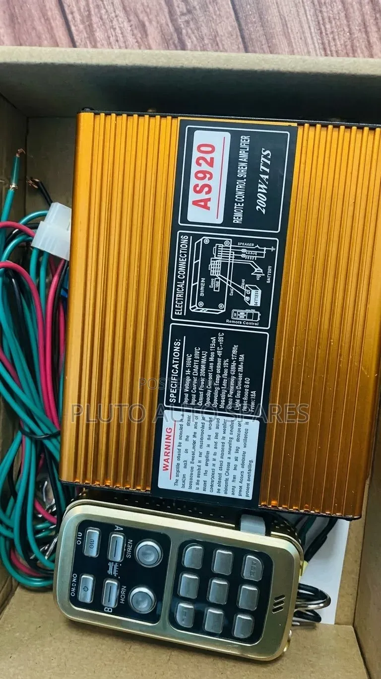 200 Watt Multi Tone Siren With Amplifier Golden Colour High Output.