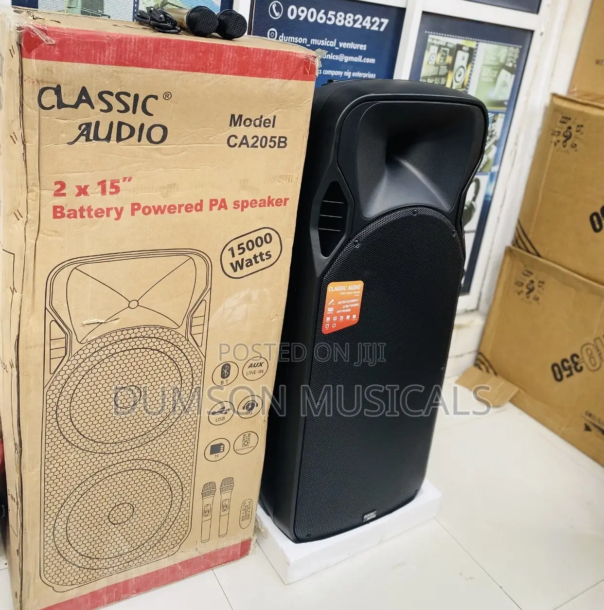 Classic Audio CA205B 2×15" Battery Powered PA Speaker System