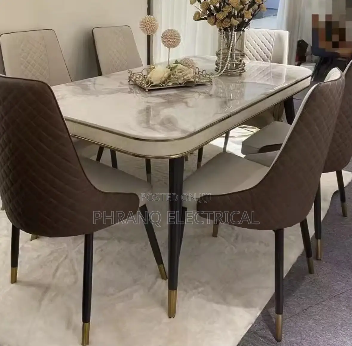 Space-Saving Square Slate Rock Plate Dining Table Set Soft Bag Chair