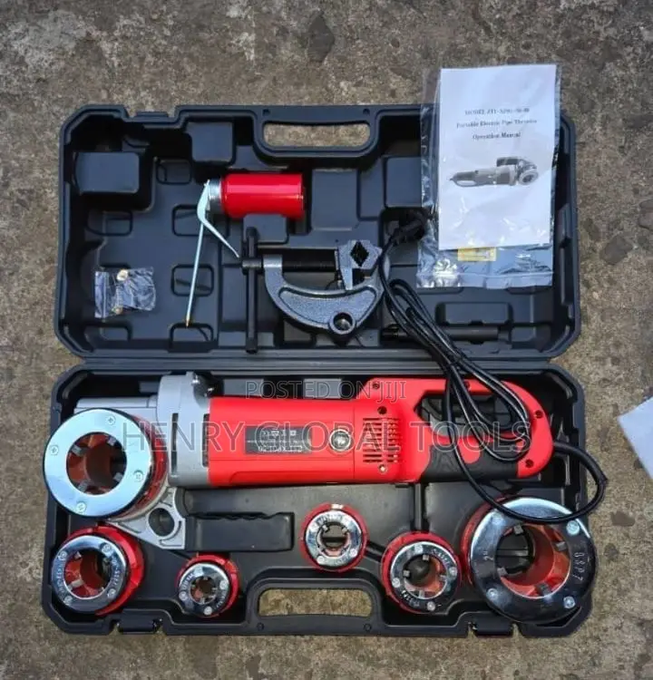 Electric Pipe Threading Machine With Dies