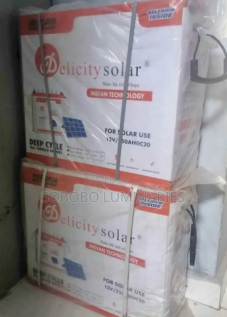 Delicity Solar 250Ah 12V Tubular Battery | Long Backup Power
