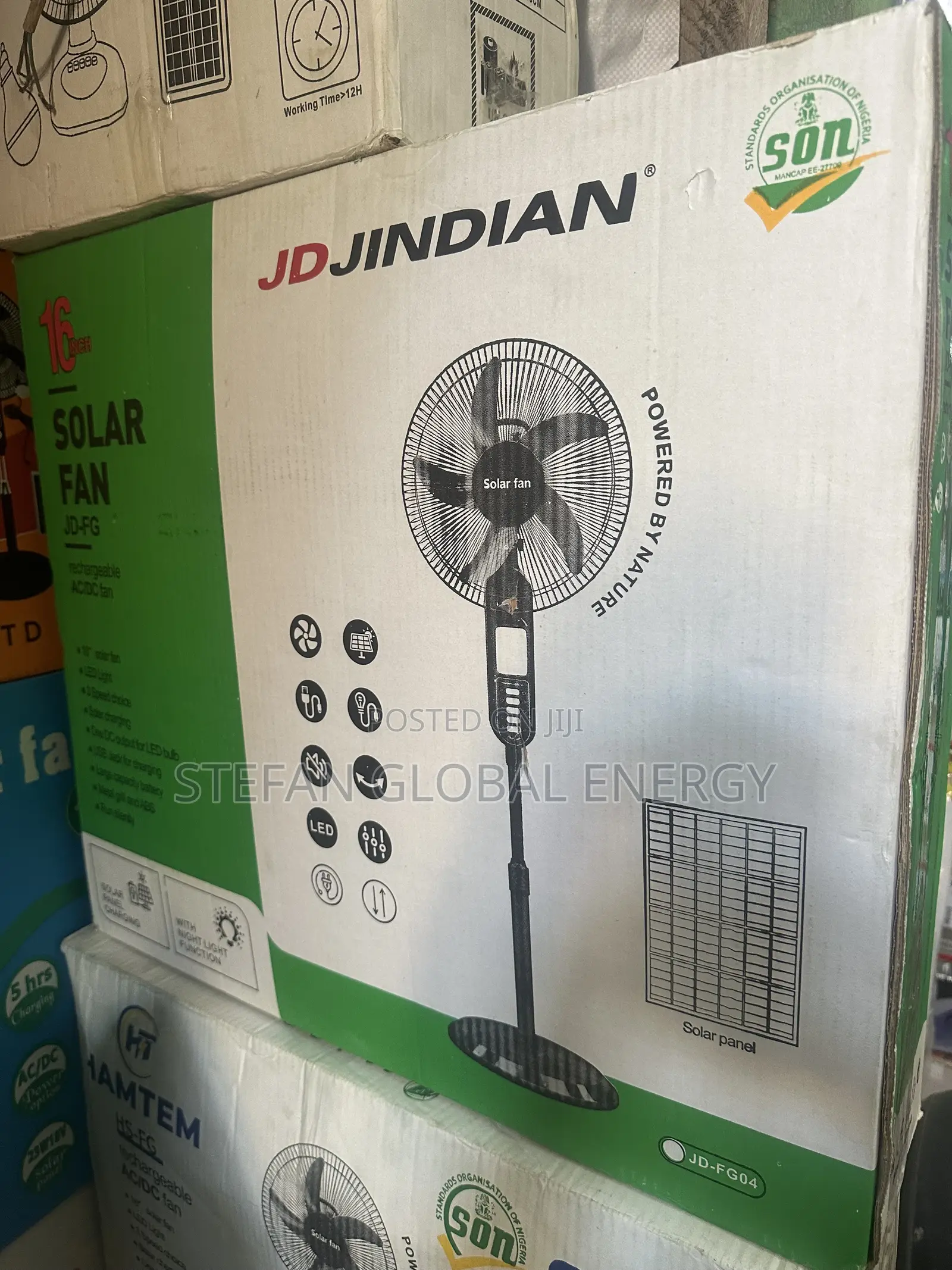 16inches Jd Solar and Rechargeable Fan