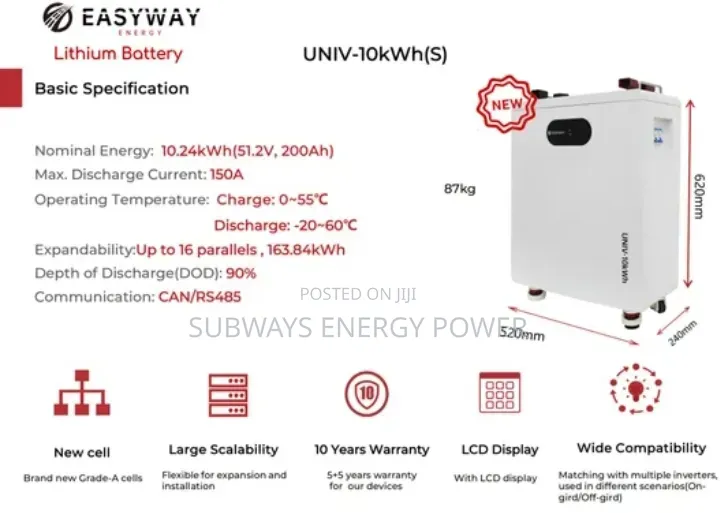 10kwh 51.2v Easyway Lithium Battery