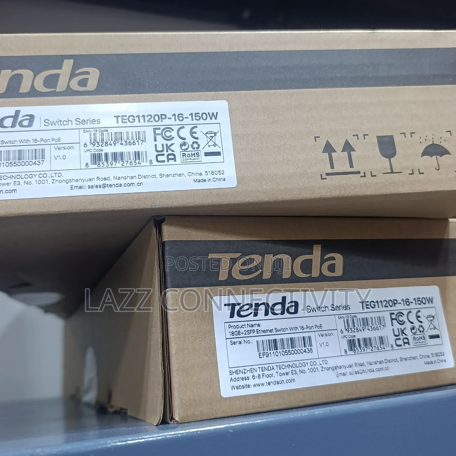 Tenda 16 Port Gigabit PoE +2sfp/2ge Uplink TEG1120P-16-150W