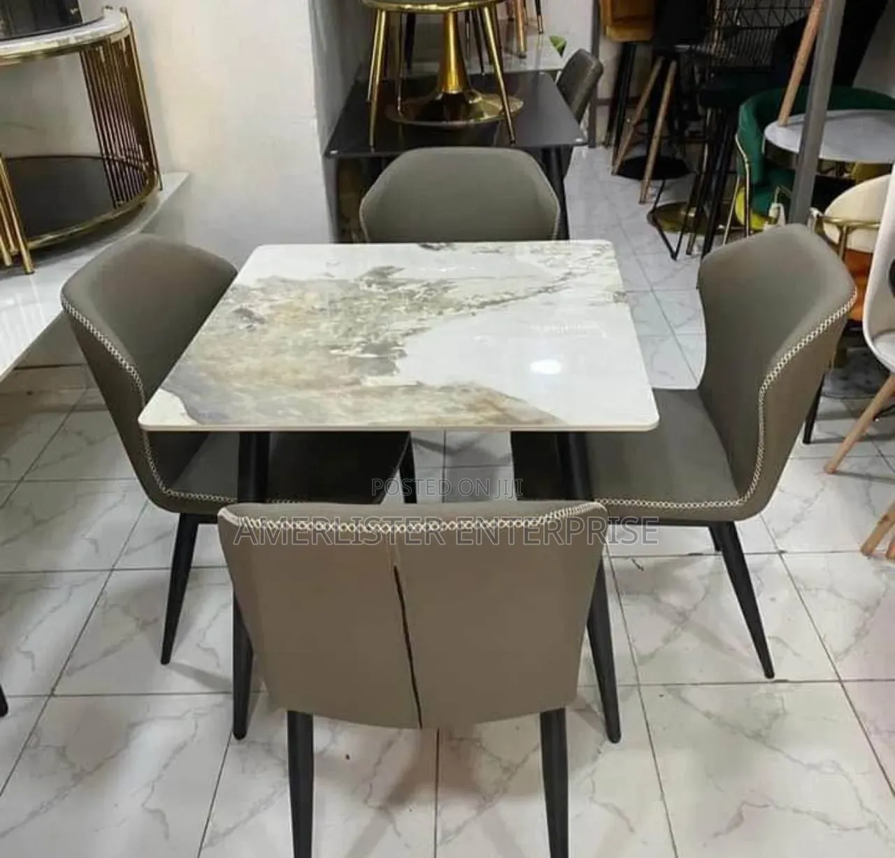 High Quality 4seater Marble Tiles Dining Set