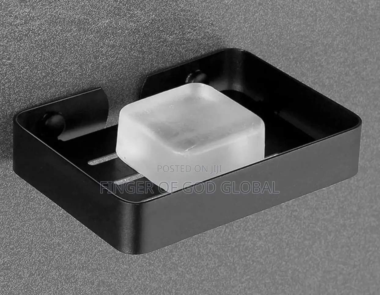 Black Wall-Mounted Soap Holder