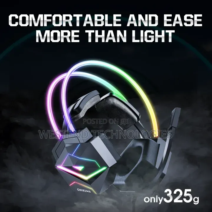 ONIKUMA X20 Gaming Headset Wit RGB Light & Bass Surround for PS5 Phone