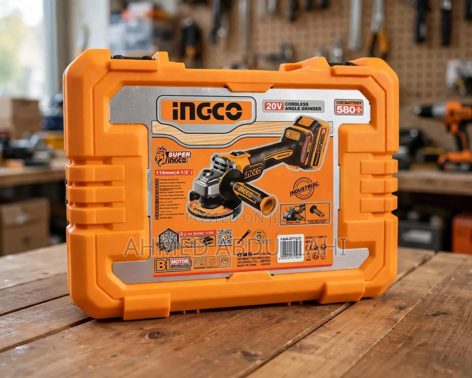 INGCO 20V Cordless Angle Grinder 115mm - Brushless Motor |