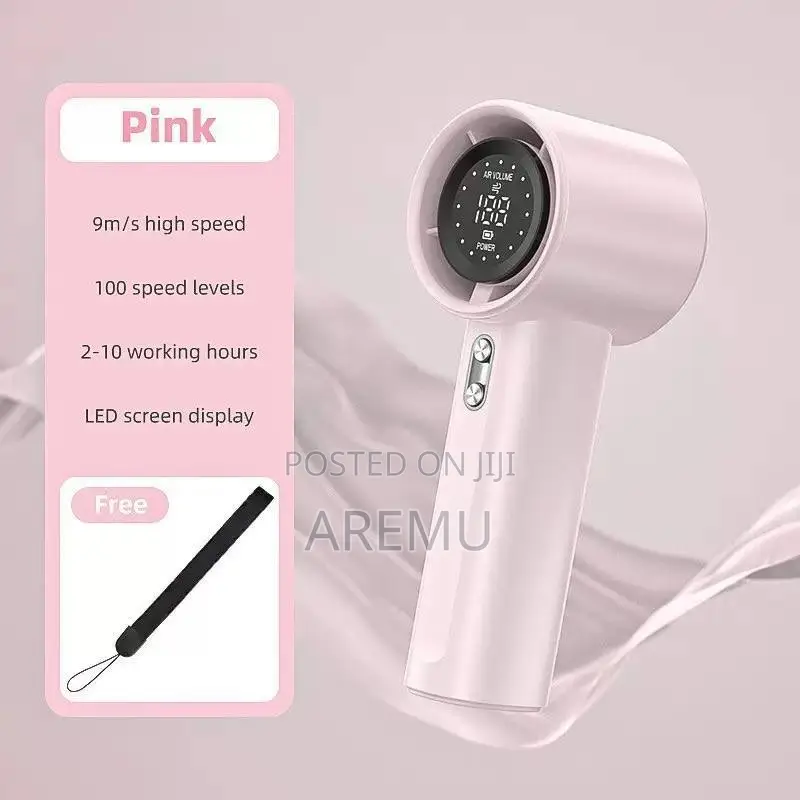 High Speed Hand Held Fan,Smart LED Digital Display Safety Switch