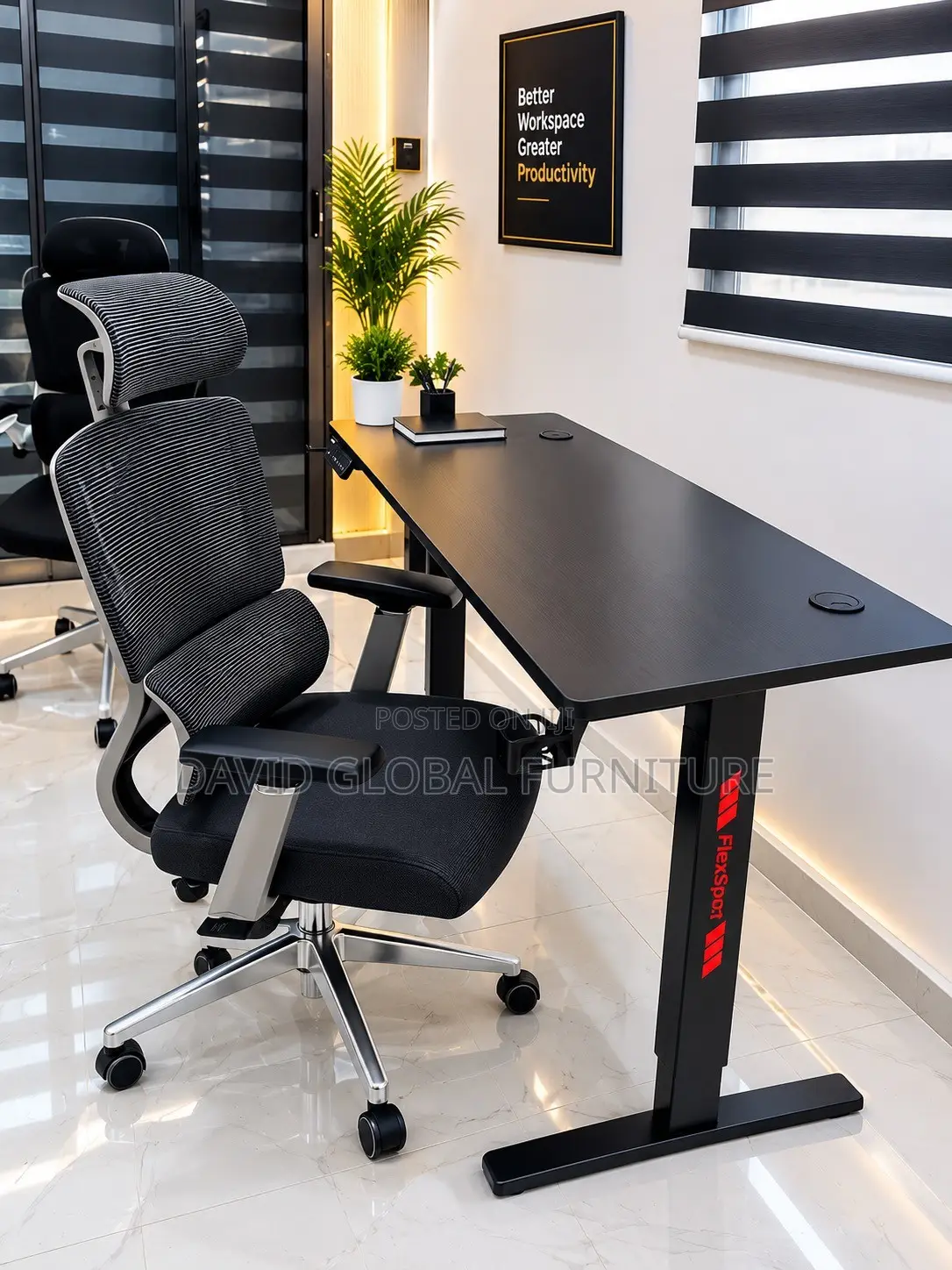 Premium Electric Height Adjustable Offset Desk