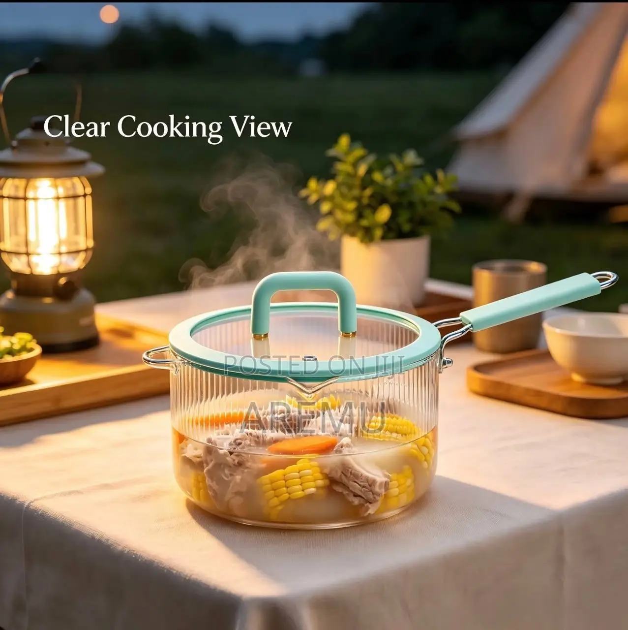 1.8L Sauce Pan High Borosilicate Heat Resistant Glass Pot