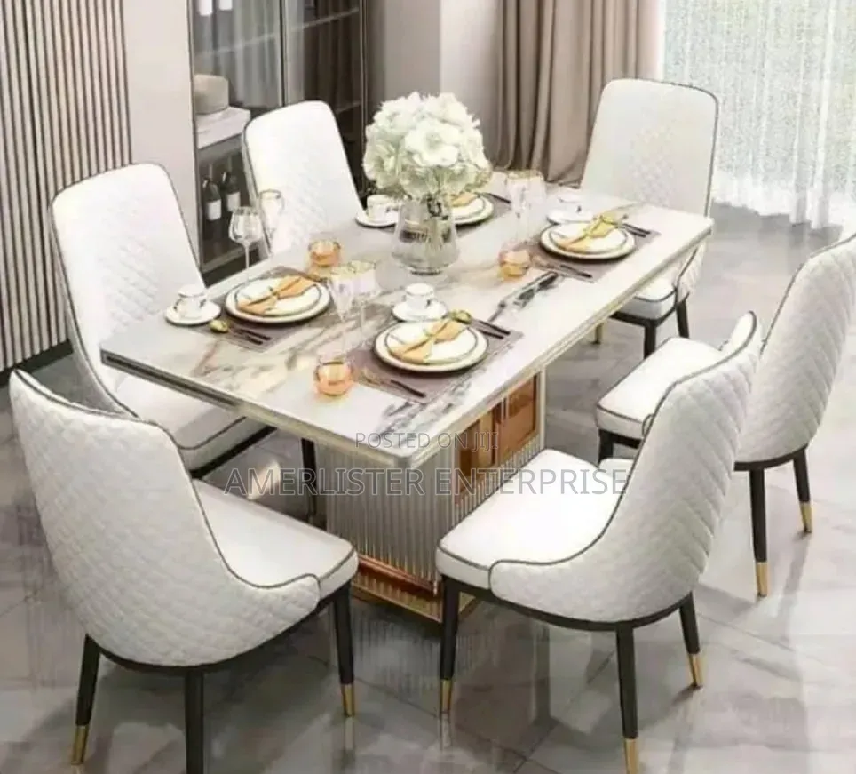 Executive 6-Seater Marble Top Dining Set