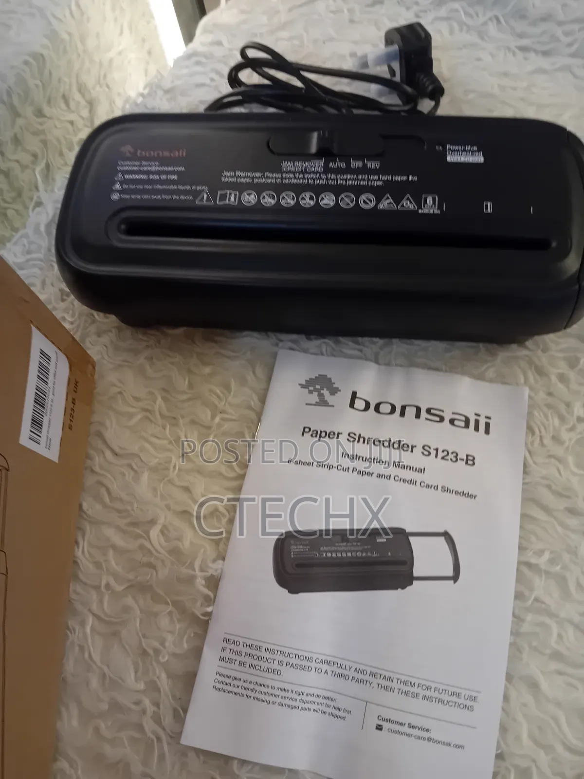 Bonsaii 6-Sheet Strip-Cut Paper Shredder With Retractable Handle