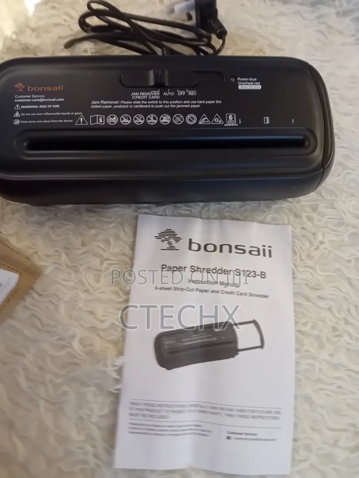 Bonsaii 6-Sheet Strip-Cut Paper Shredder With Retractable Handle