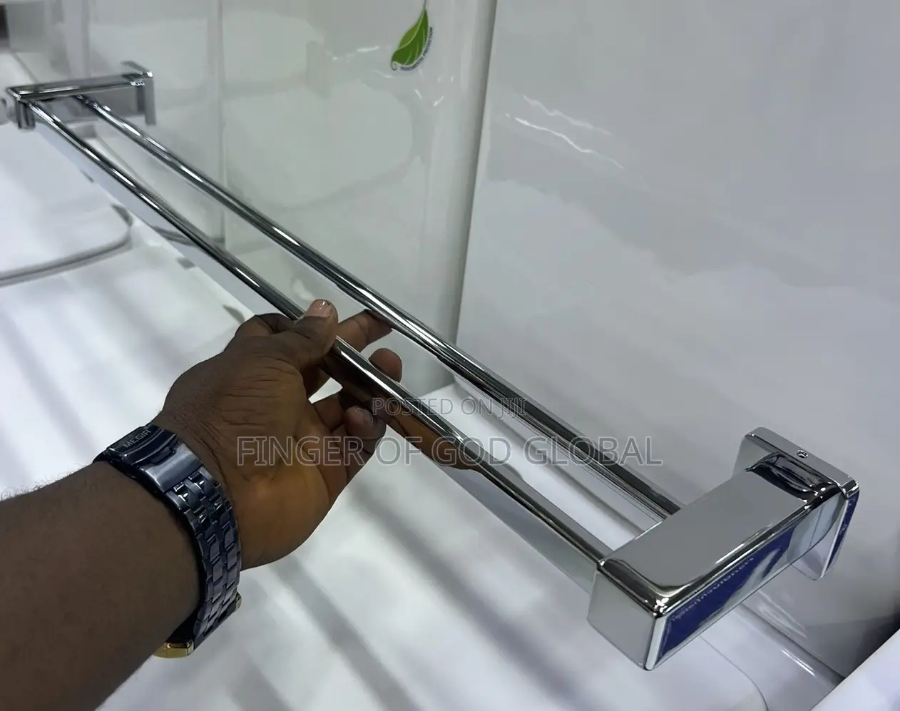 Chrome Double Towel Bar Rack
