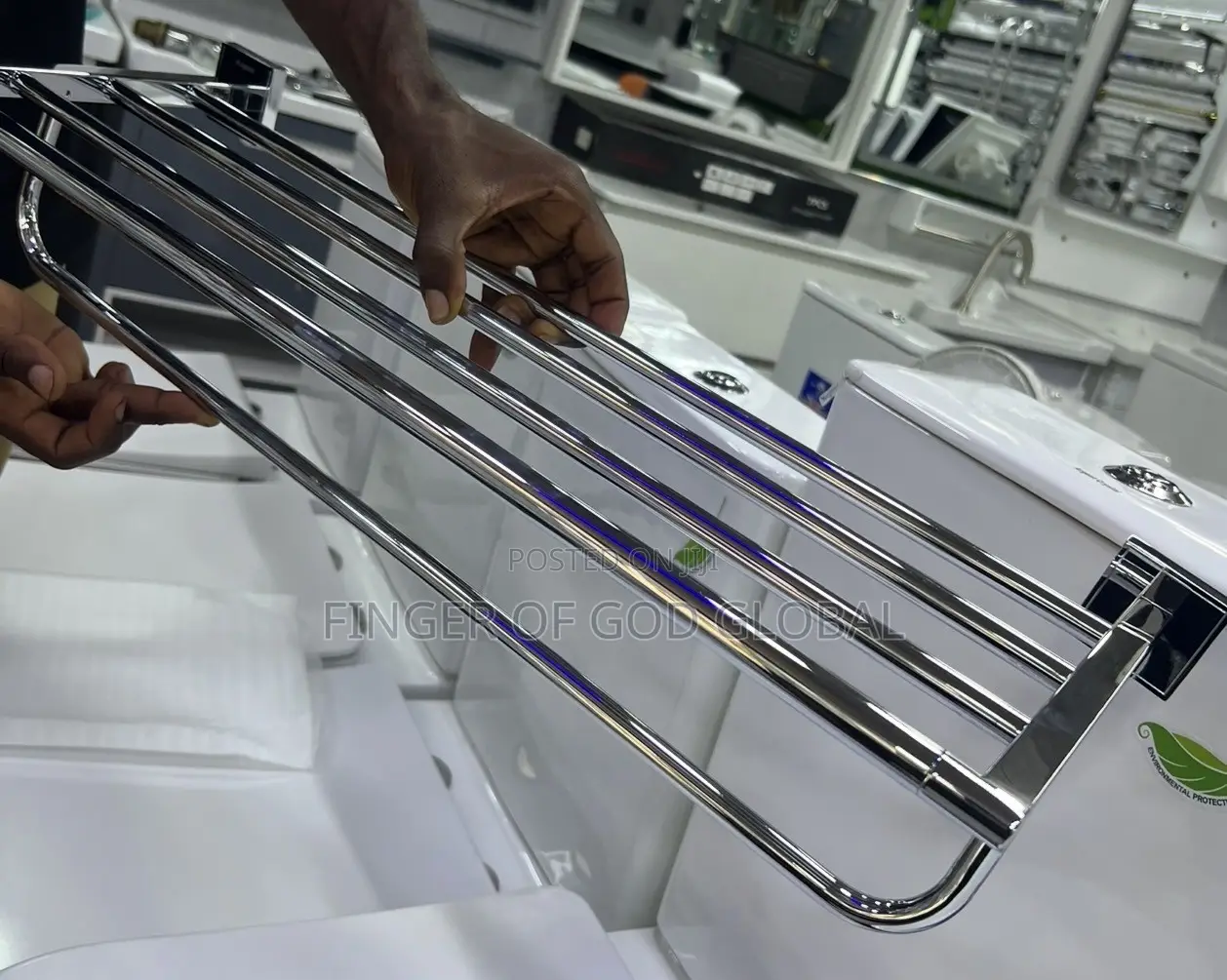 Chrome Double Towel Bar Rack