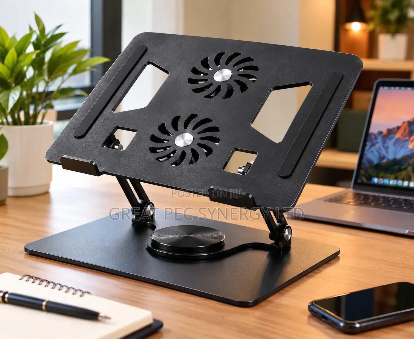 Rotating Laptop Stand With Cooling Fan (360° Rotaion)