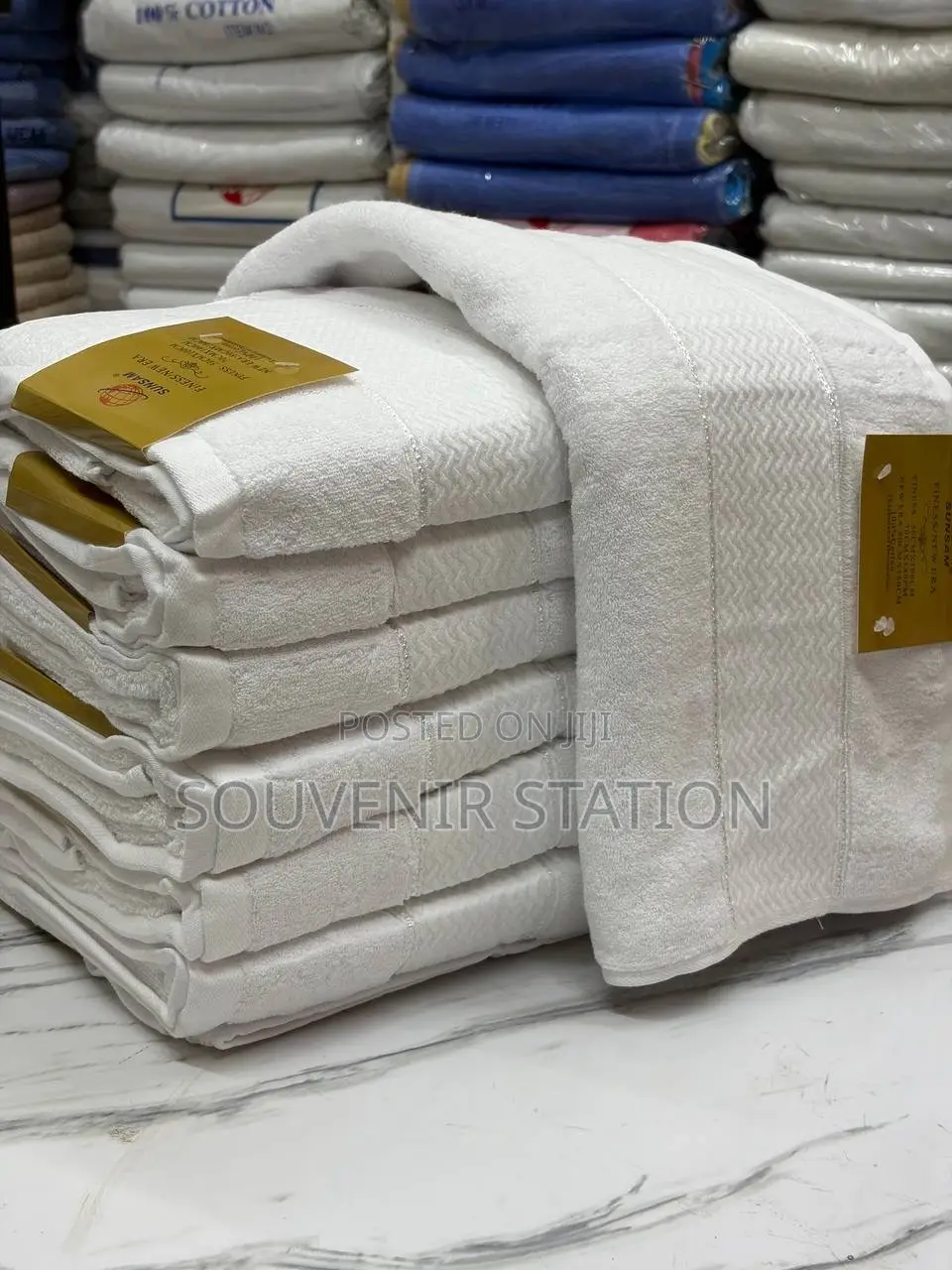 Bath Size Towels for Souvenirs, Coloured and White
