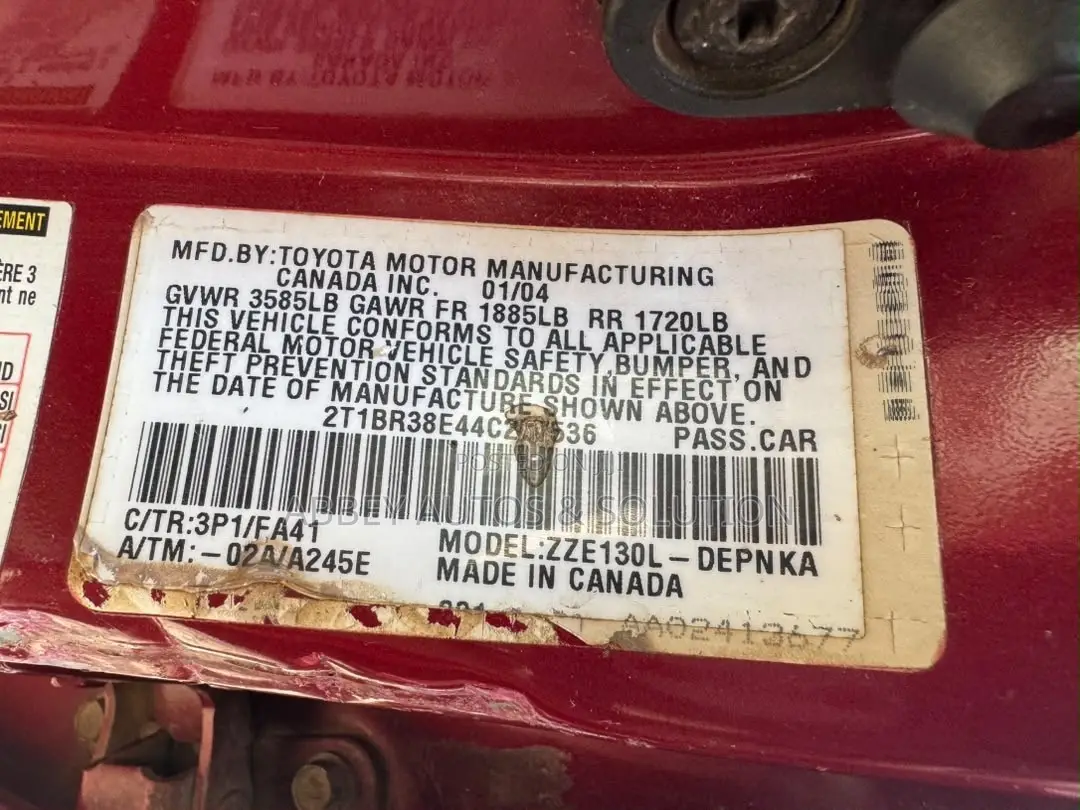 Toyota Corolla 2004 Red