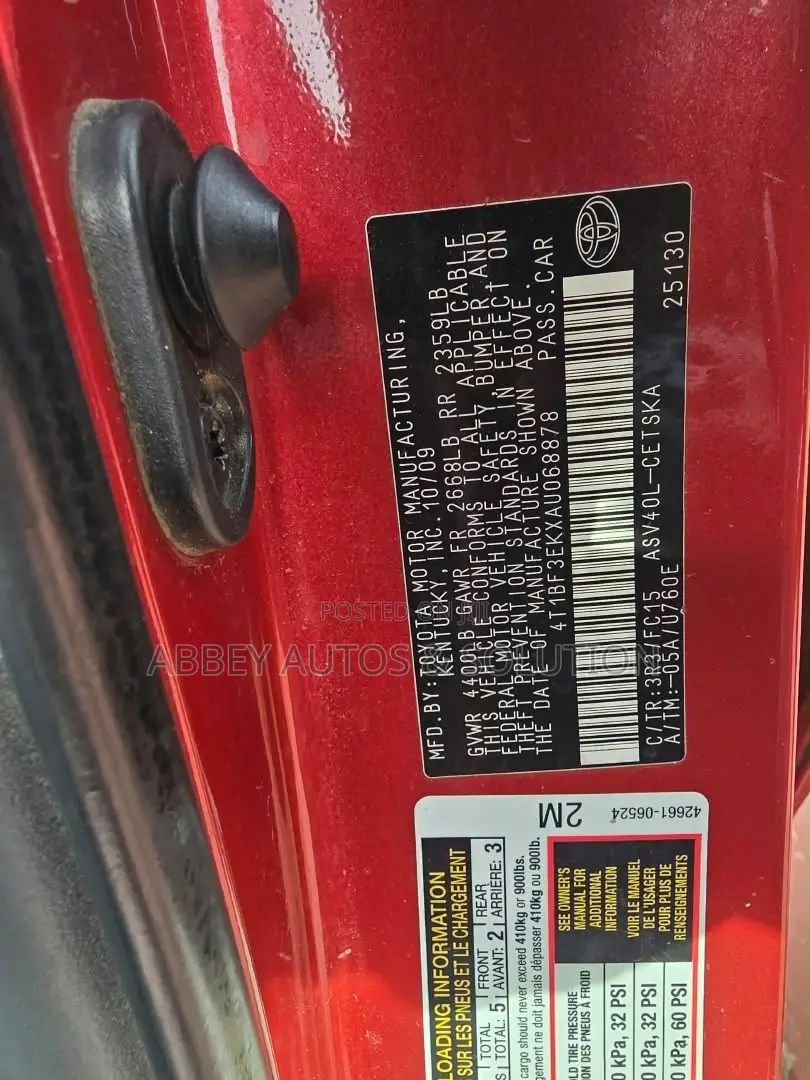 Toyota Camry SE 4dr Sedan (2.5L 4cyl 6AM) 2010 Red