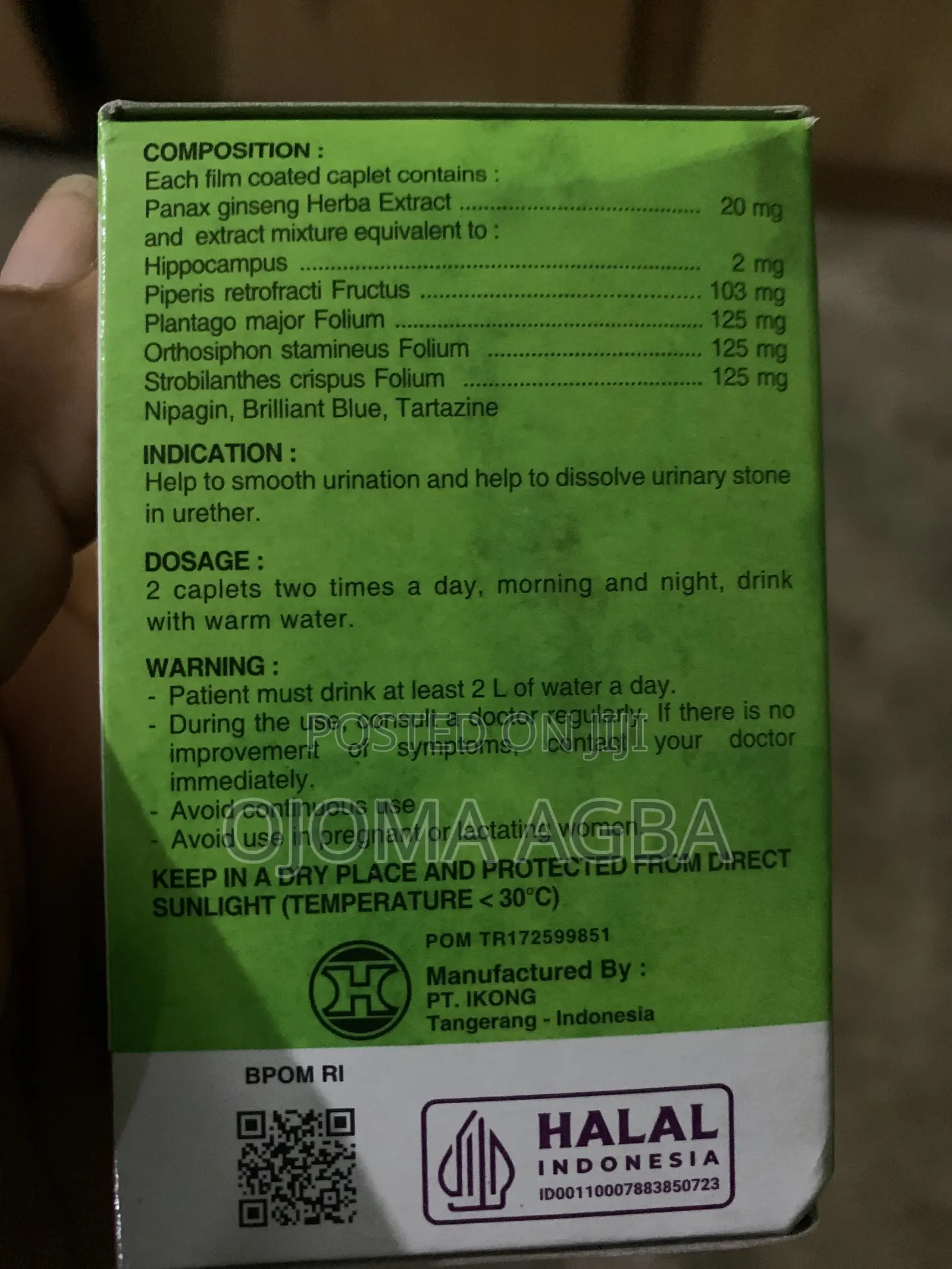Urinary Discomfort Caplets for MEN (Seahorse Ghensen)