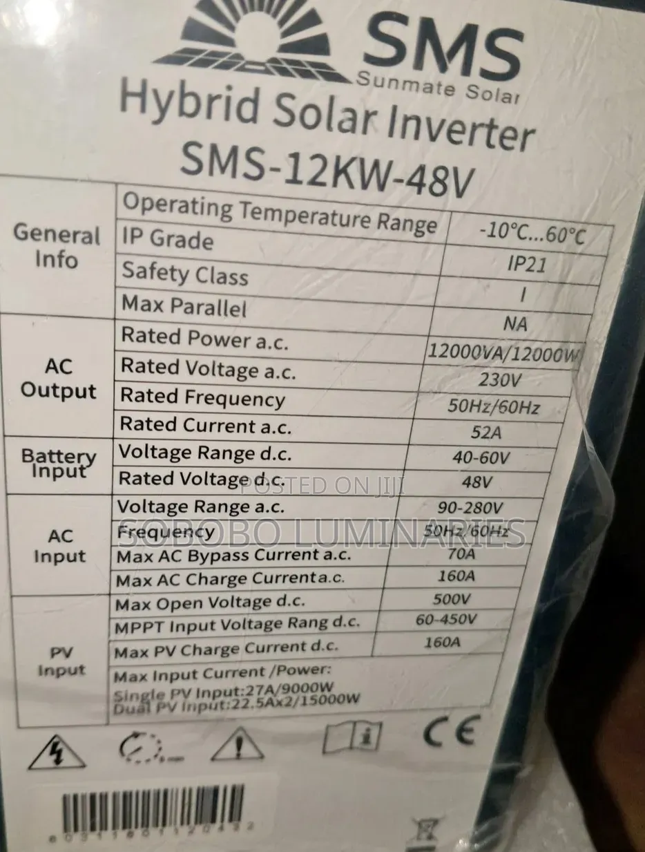 12kwa 48v SMS Hybrid Inverter