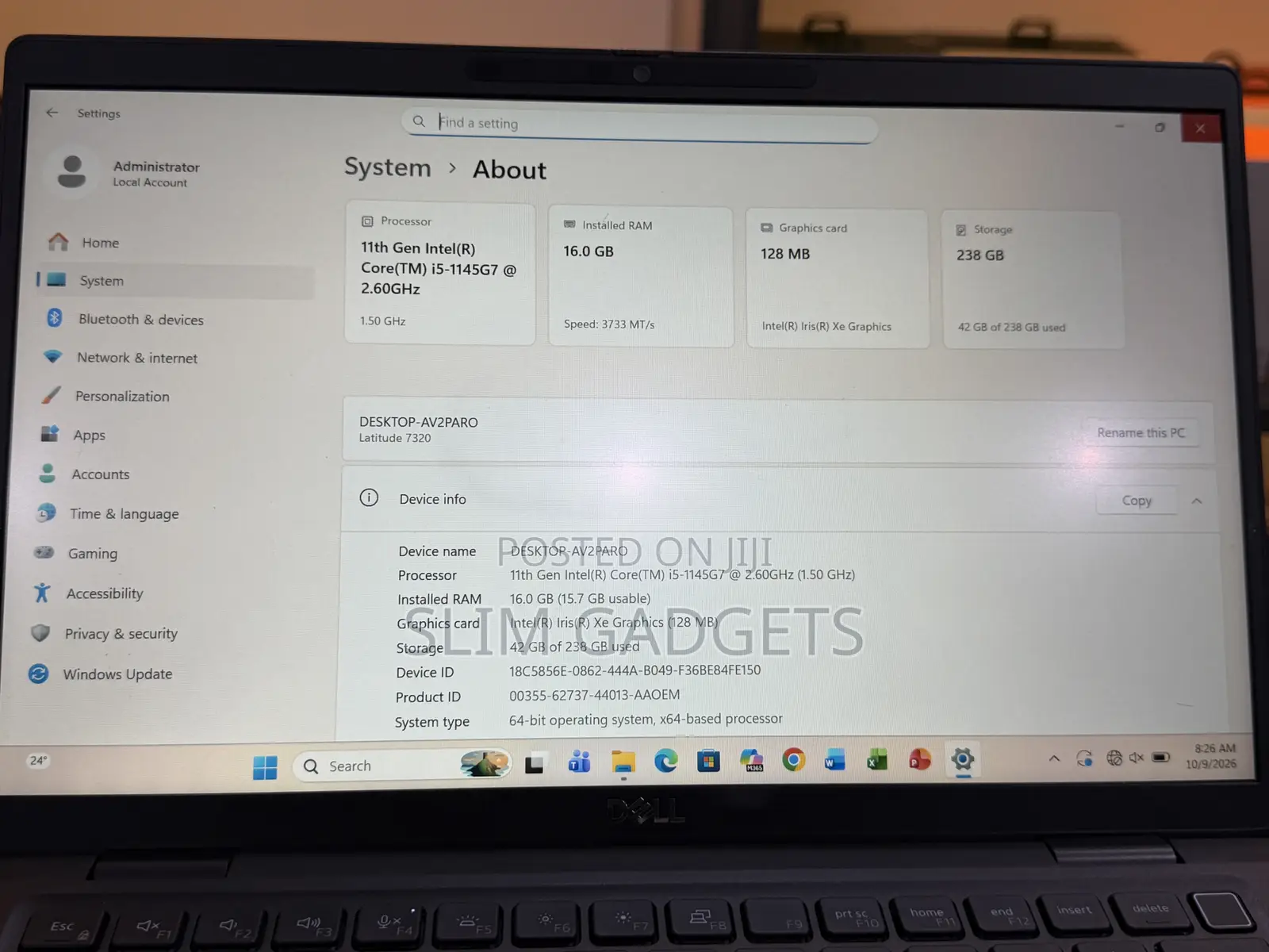 Laptop Dell Latitude 7320 16GB Intel Core i5 SSD 256GB