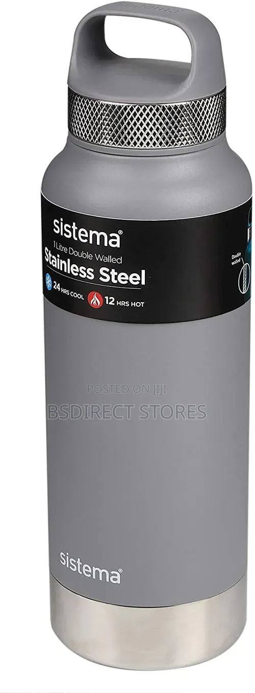 Sistema Grey Hydrate Steel Vacuum Bottle – 1000ml Double Wall Flask