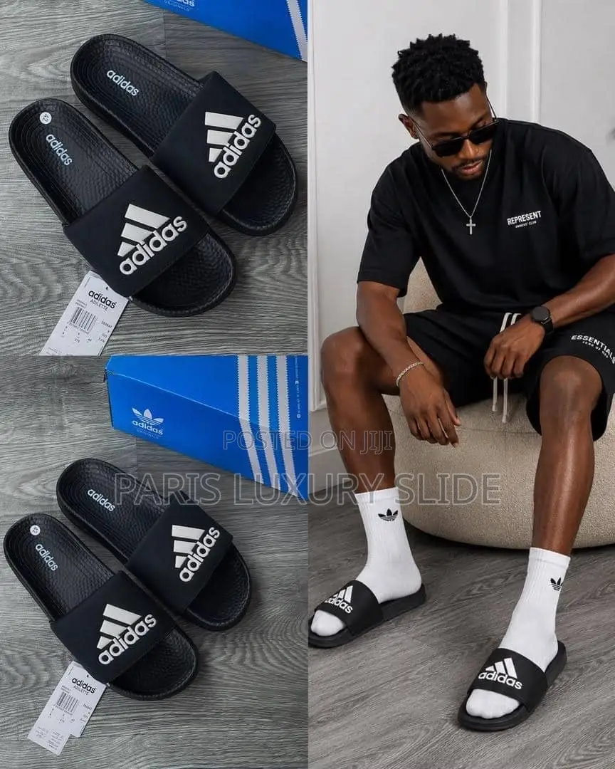 Adidas Adilette Slides - Originals Trefoil Logo - 6 Colors Mix - Boxed
