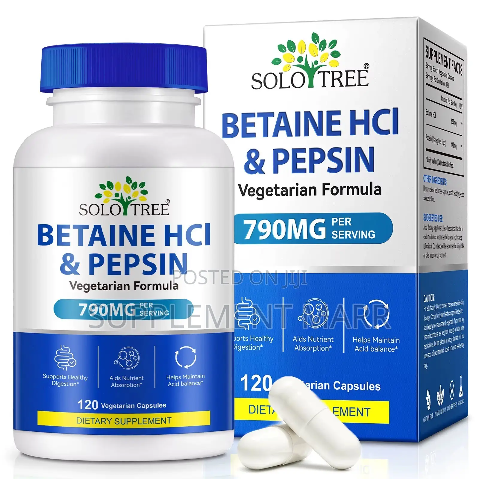 Betaine HCI & Pepsin Capsules – Vegetarian Formula – 790MG PER SERVING