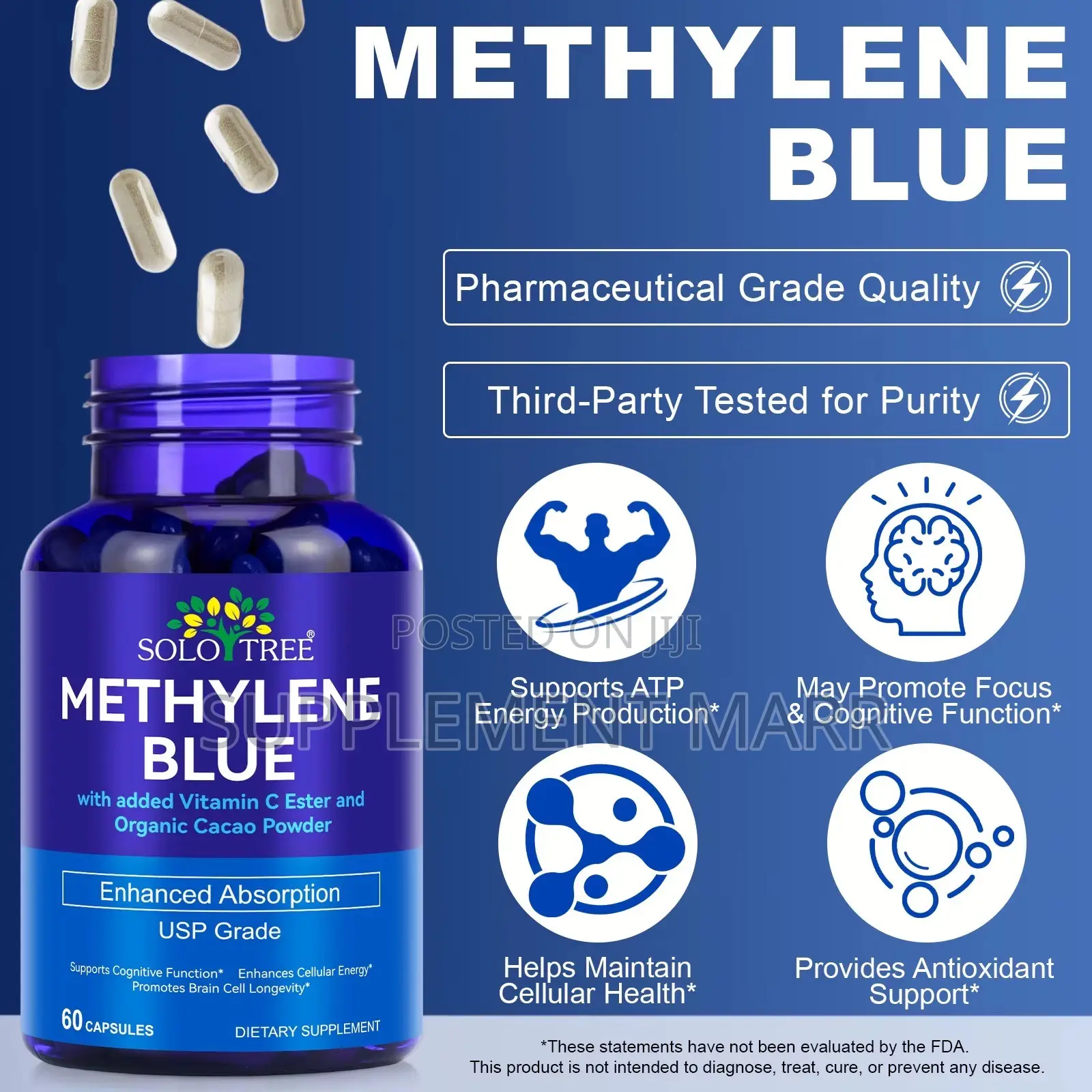 Methylene Blue Capsules - Vitamin C & Cacao – Enhanced Absorption
