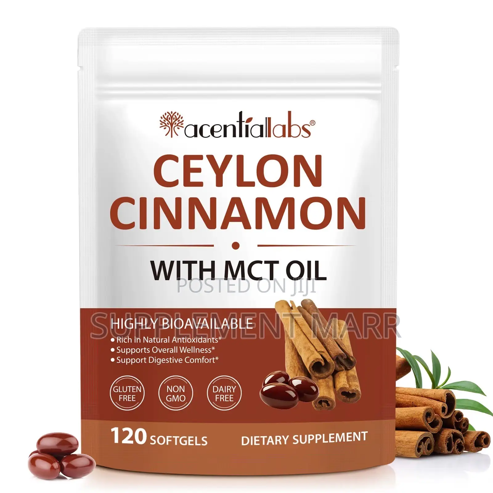 Ceylon Cinnamon Capsules With MCT Oil Highly Bioavailable X 120