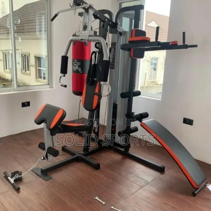Three Multi Station Gym Original With Punching Bag