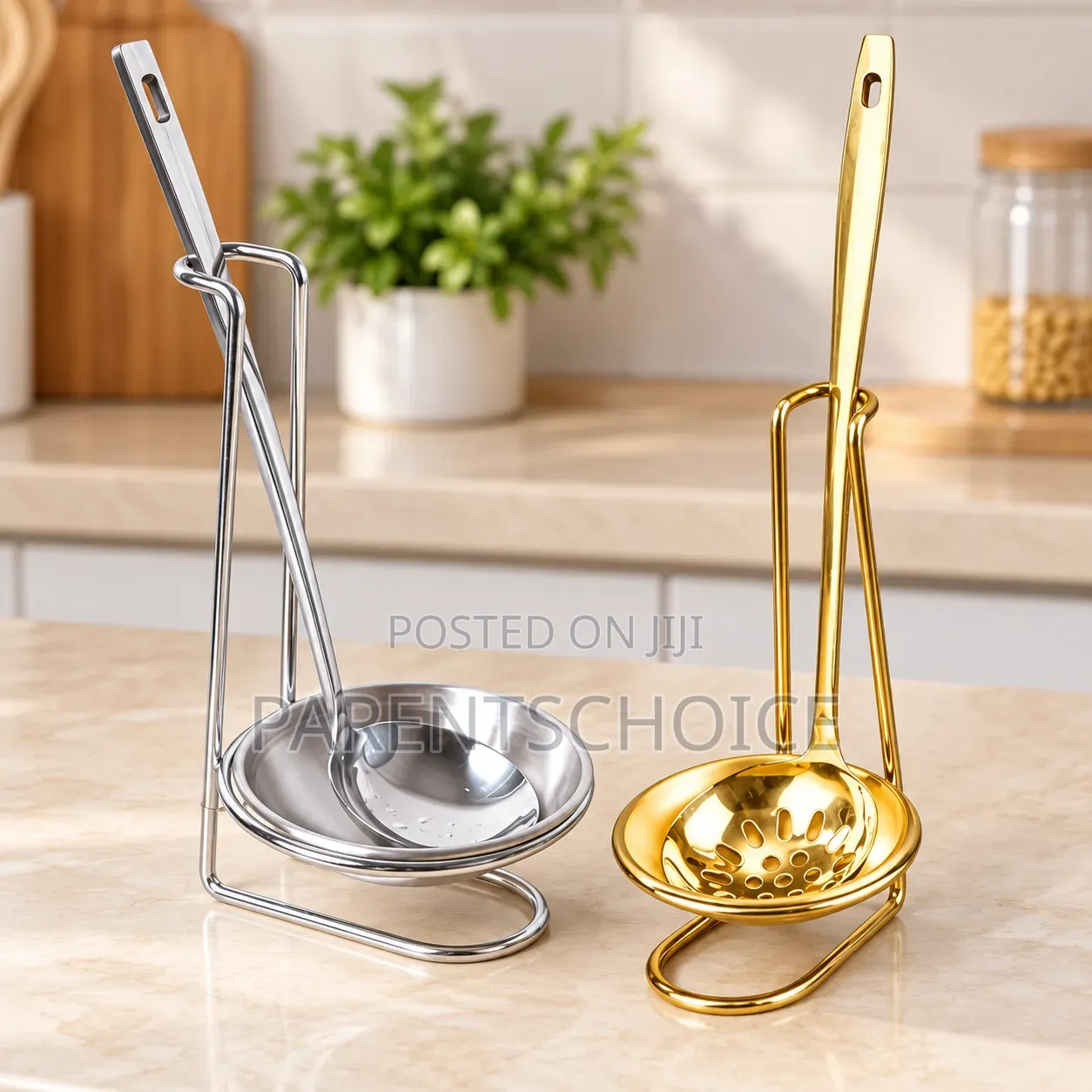 Gold & Silver Stainless Steel Scoop Holders - 1pc