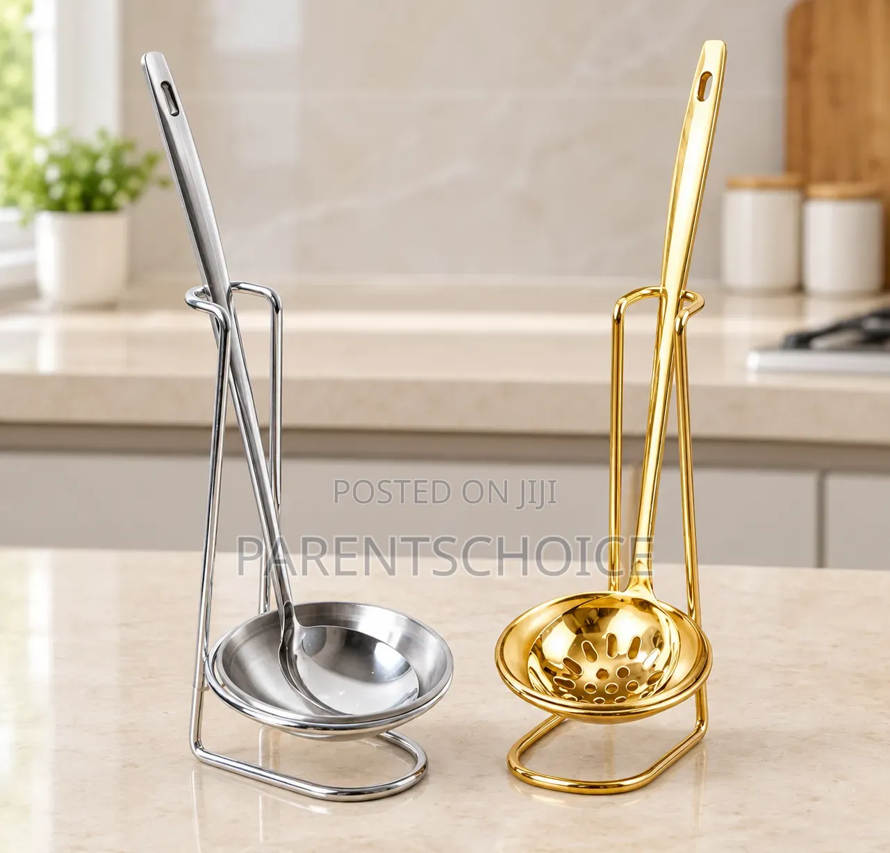 Gold & Silver Stainless Steel Scoop Holders - 1pc