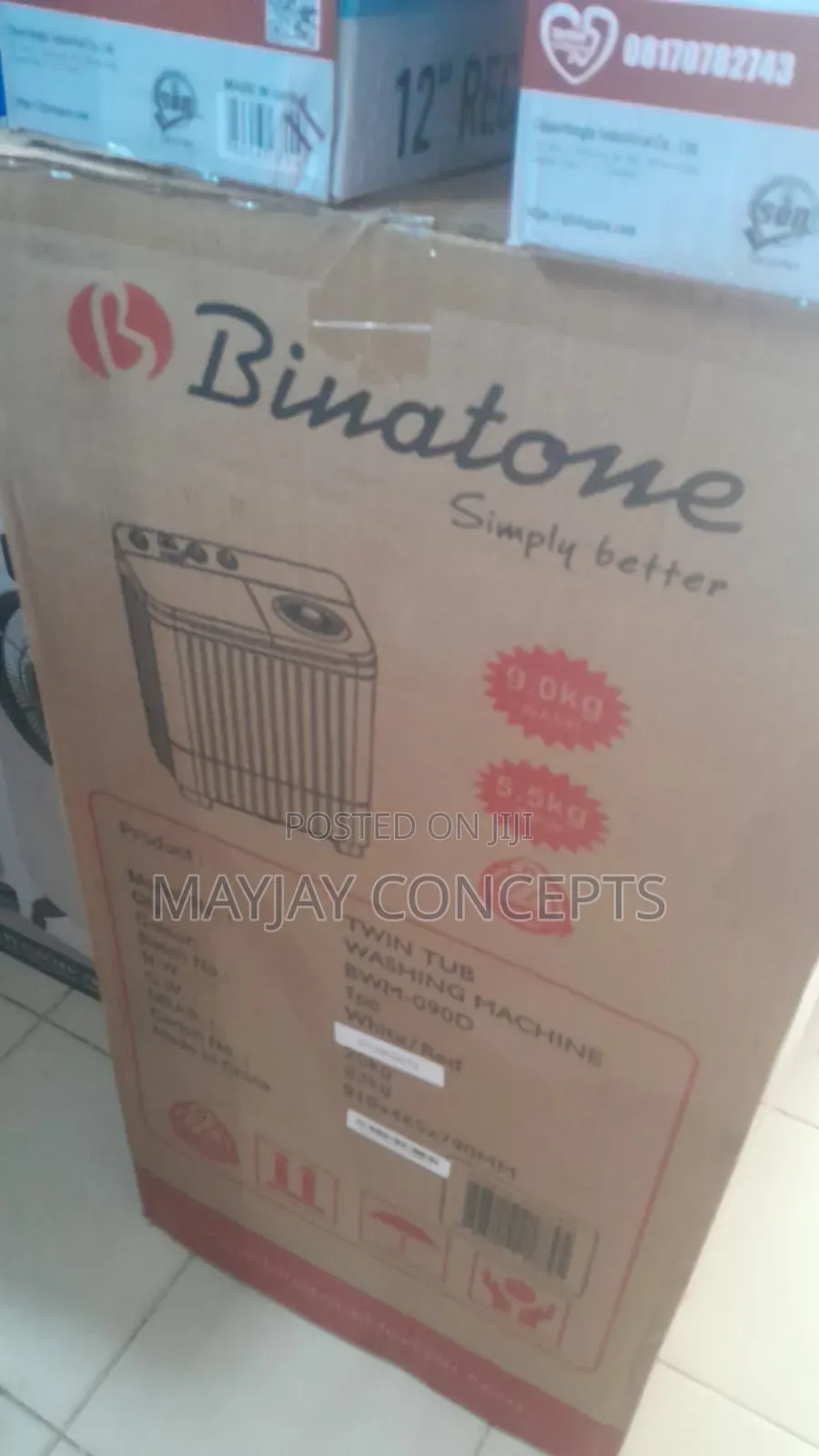Binatone 9kg Twin Tub Washing Machine With 5.5kg Spin Capacity