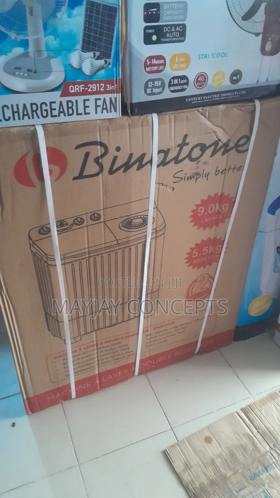 Binatone 9kg Twin Tub Washing Machine With 5.5kg Spin Capacity