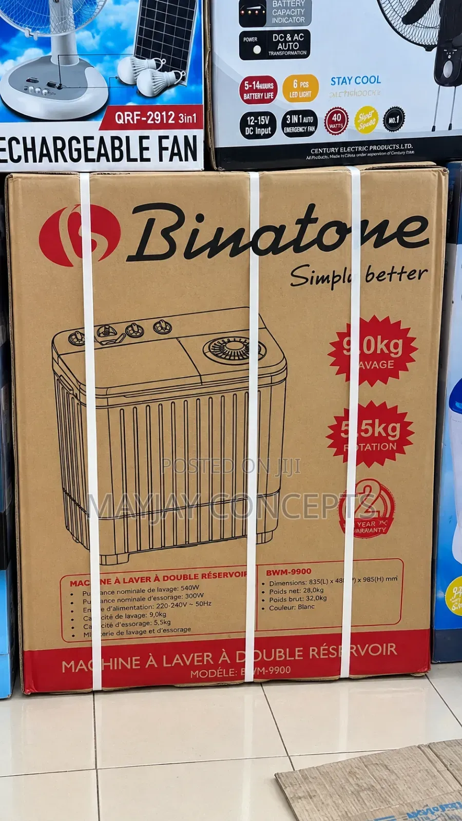 Binatone 9kg Twin Tub Washing Machine With 5.5kg Spin Capacity