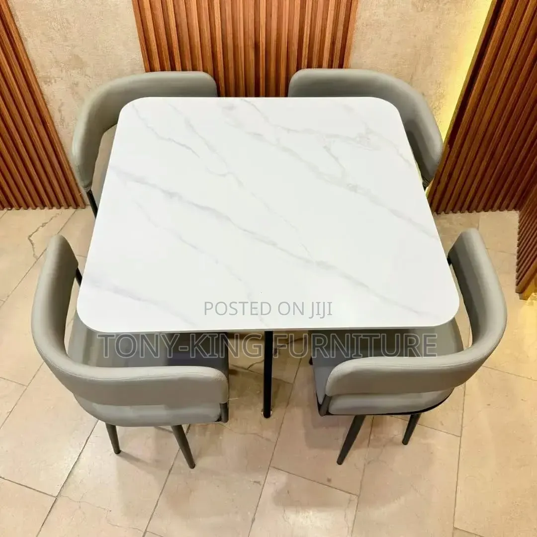 Modern Marble Dining Table Set by 4-Seater