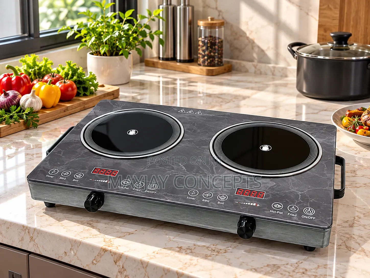 Eurosonic Double Infrared Electric Hotplate With Digital Display