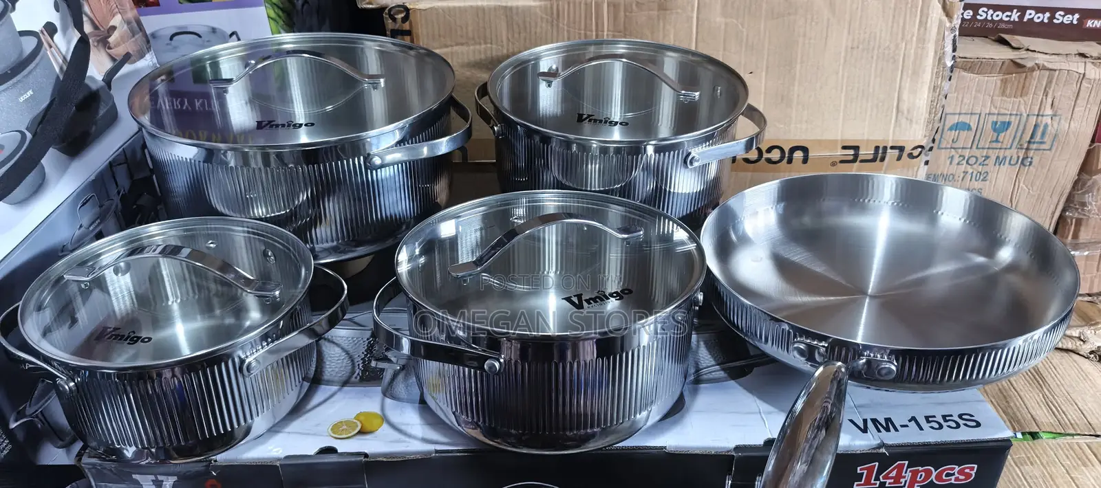 Vmigo 14pcs Stainless Steel Cookware Set