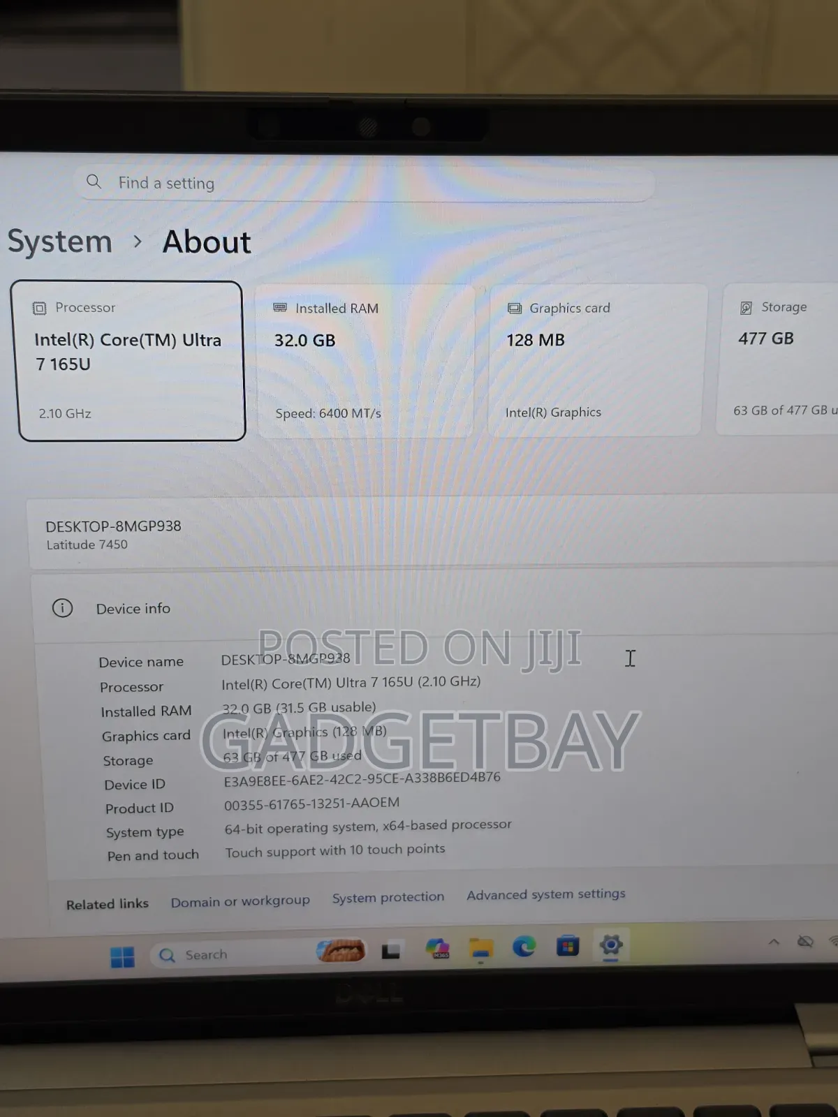 Laptop Dell Latitude 7450 32GB Intel Core Ultra 7 SSD 512GB