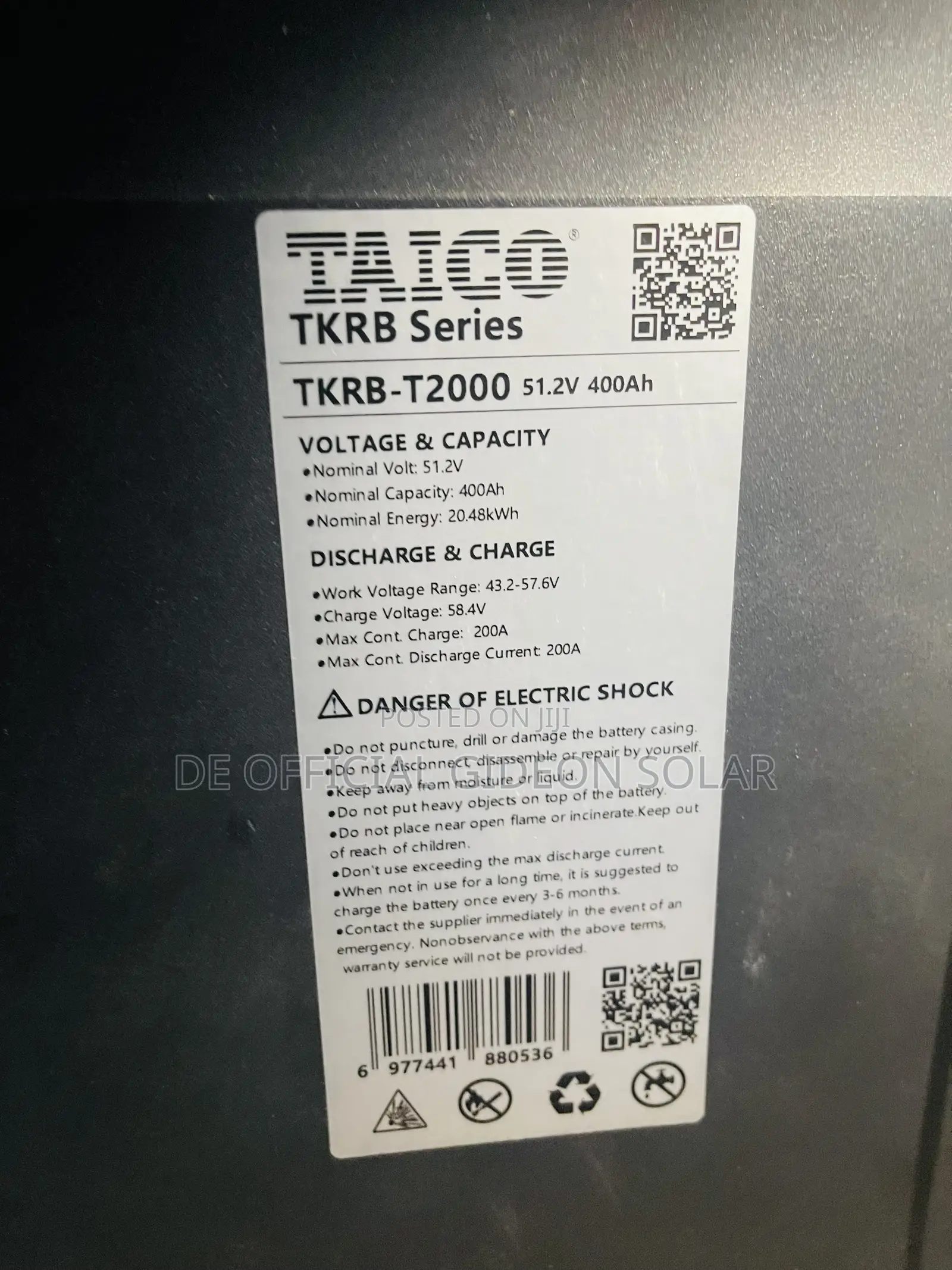 20kwh Taico Lithium Ion Battery