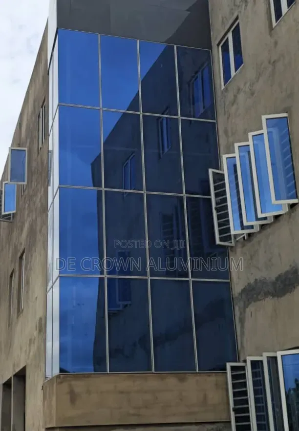 Aluminium Curtain Wall With Blue Reflective Glass