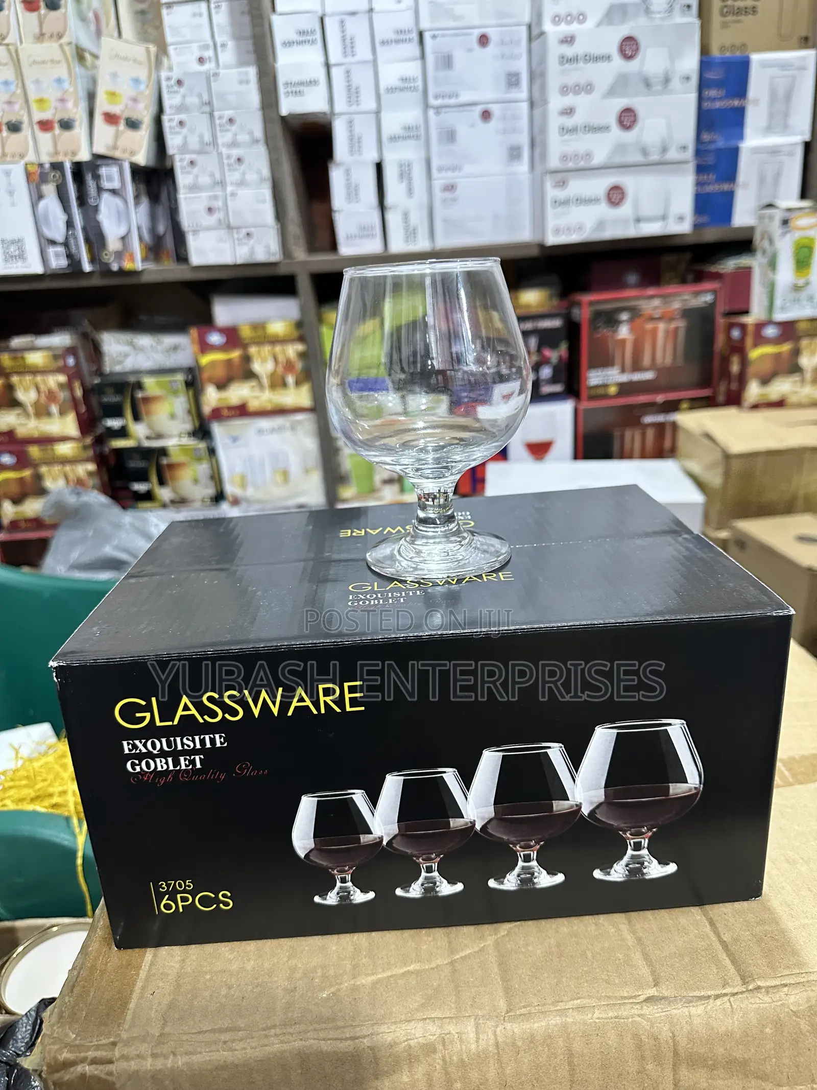 Glassware Exquisite Goblet -6pcs High Quality Short Stem Brandy Glass