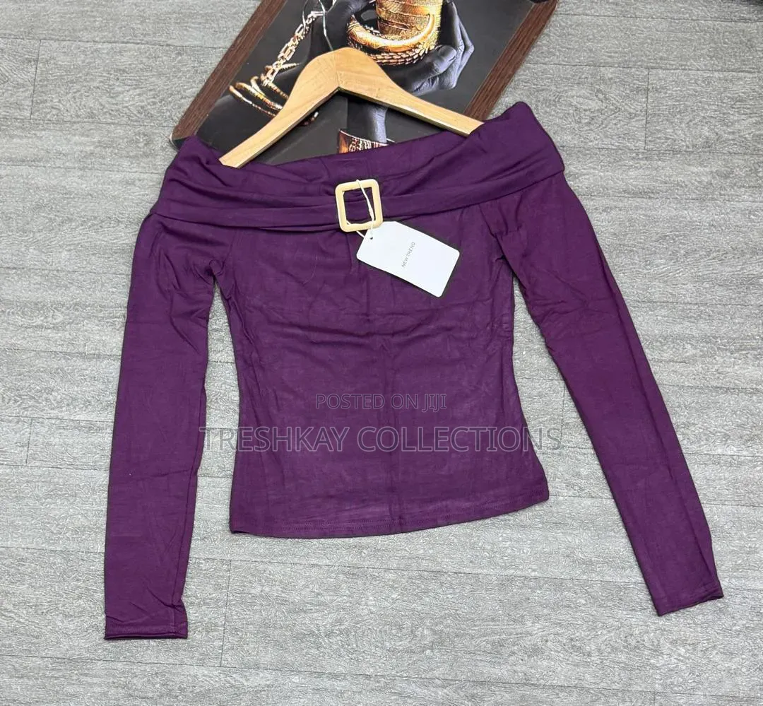 New Trends Off Shoulder Long Sleeve Top
