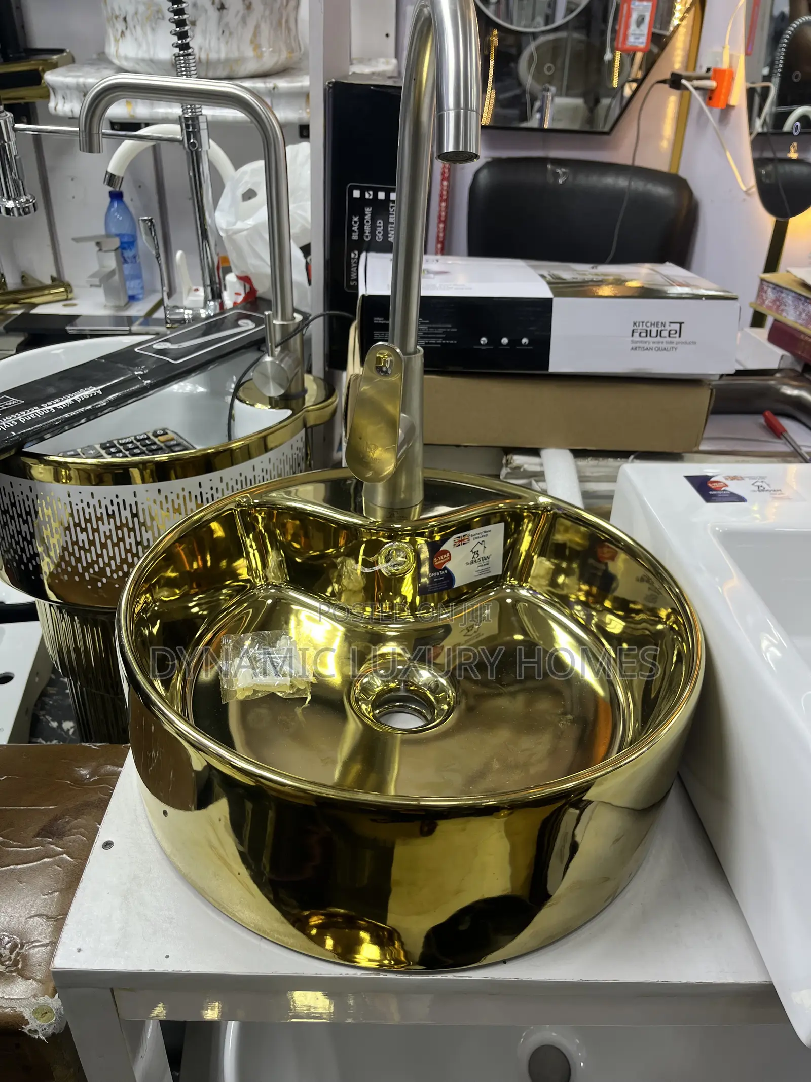 Gold Countertop and Pedicure Basin