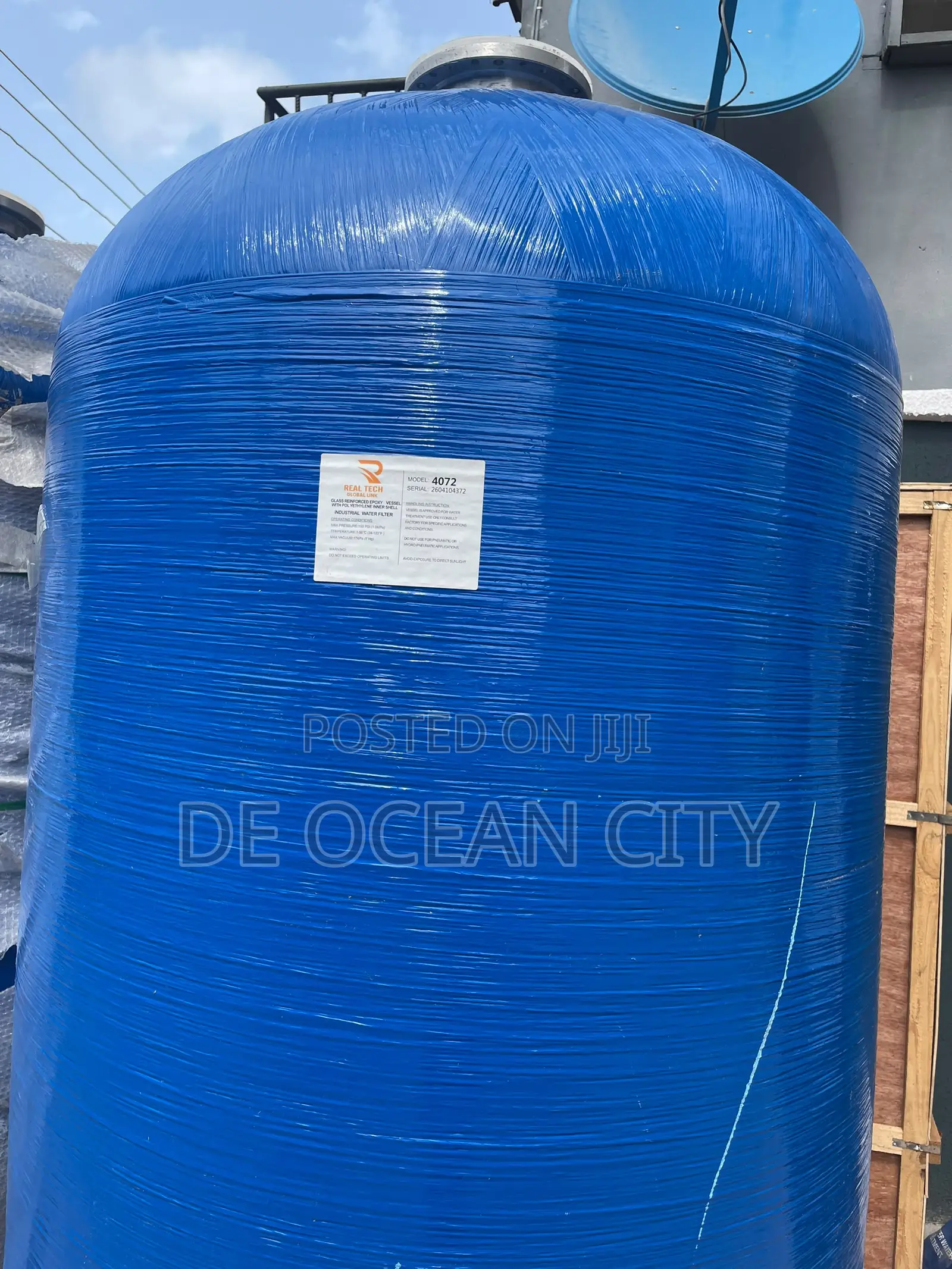 40/72 FRP Fiber Water Filter Tank With 6-Inch Flange Mouth